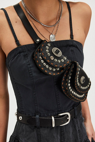 Женский ремень Free People Lucky Stars Pocket Belt, цвет: Чёрный — фото 2