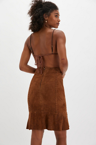 Understated Leather Hankerchief Whipstitch Skirt