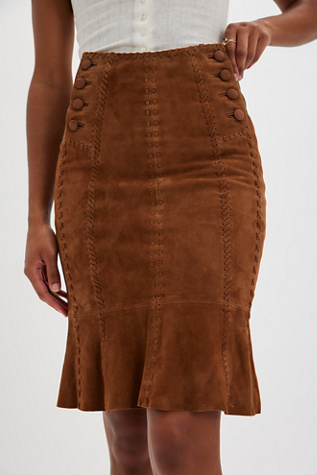 Understated Leather Hankerchief Whipstitch Skirt