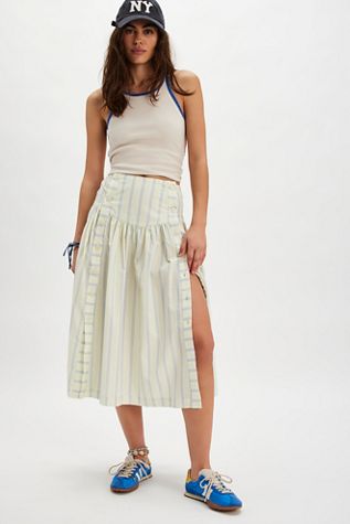 La Jupe Midi Boutonnée Rayée Petite Grande Sœur