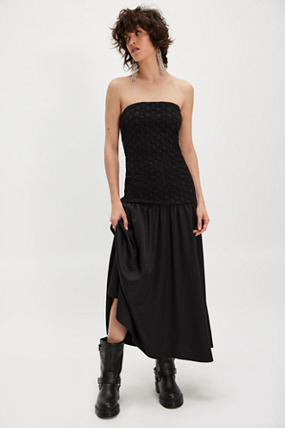 Arianne Elmy Smocked Parlour Dress at Free People in Black, Size: S