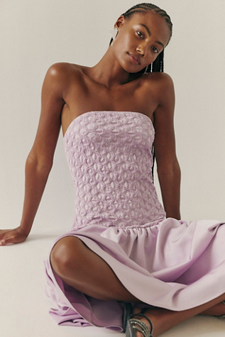 Arianne Elmy Smocked Parlour Dress at Free People in Lilac, Size: Small