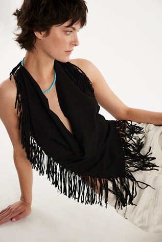 Haut Halter à Franges Madi en Cuir Discret