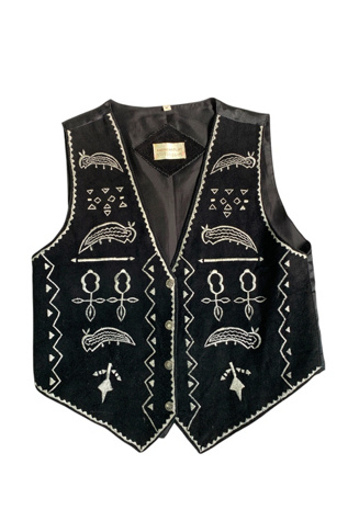Vintage 1990s Suede Embroidered Vest Selected by SharpLilTeeth