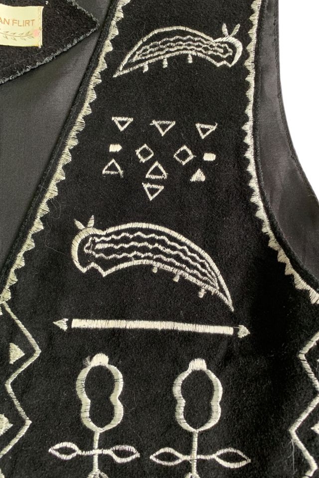 Vintage 1990s Suede Embroidered Vest Selected by SharpLilTeeth #1