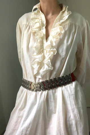 Vintage 1970s Leather Statement Belt Selected by SharpLilTeeth