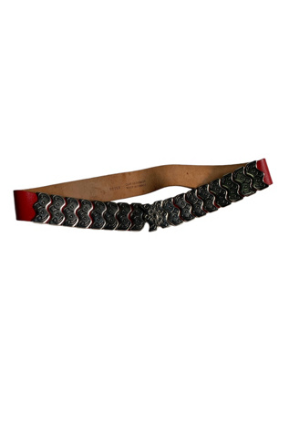 Женский ремень SharpLilTeeth Vintage 1970s Leather Statement Belt Selected, цвет: Красный — фото 2
