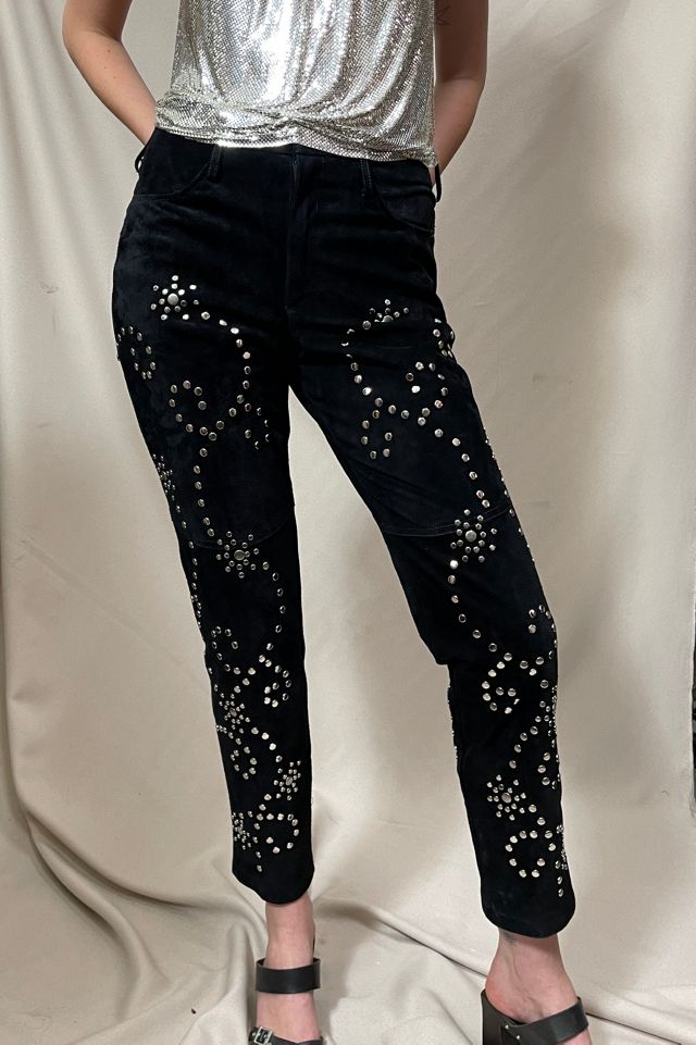 Black Studded Suede Pants Selected by Cannonball and Tilly #1