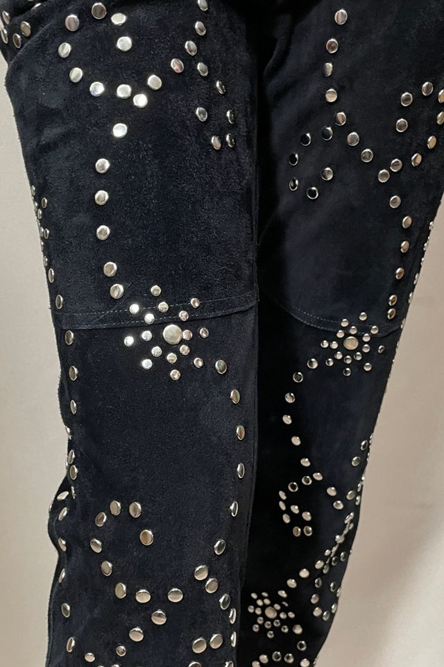 Black Studded Suede Pants Selected by Cannonball and Tilly #2