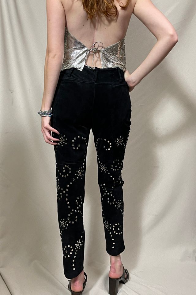 Black Studded Suede Pants Selected by Cannonball and Tilly #3