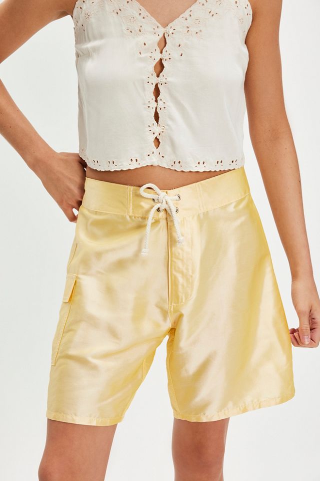 DONNI. Taffeta Solid Board Shorts