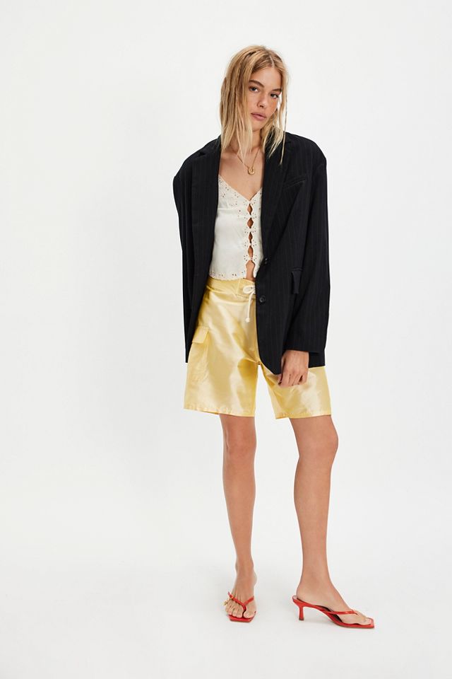 DONNI. Taffeta Solid Board Shorts