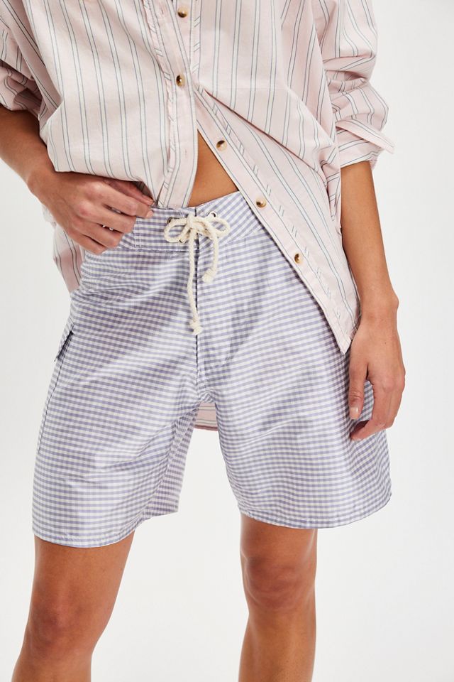 DONNI. Taffeta Gingham Board Shorts #2