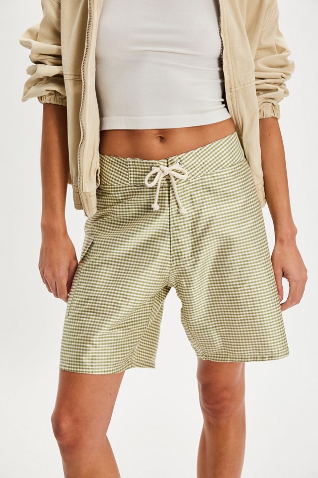 DONNI. Taffeta Gingham Board Shorts #3
