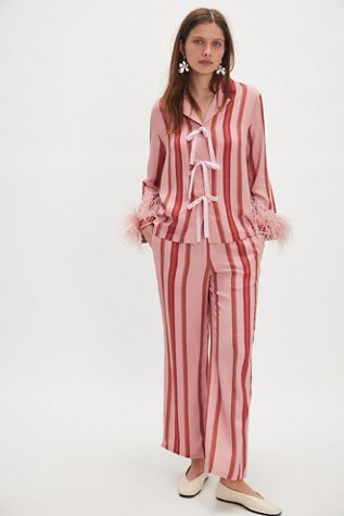 Sleeper The Bow Stripe Pajama Set