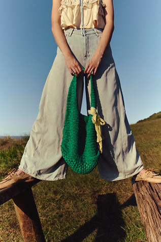Sintra Straw Tote Bag by Free People in Green