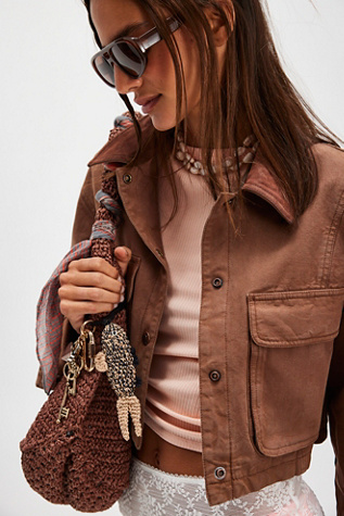 Fish Raffia Charm Bag by Free People in Black