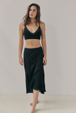 Sweet On You Bias Half Slip At Free People In Black, Size: Small