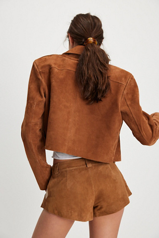Understated Leather Combo Suede Shorts