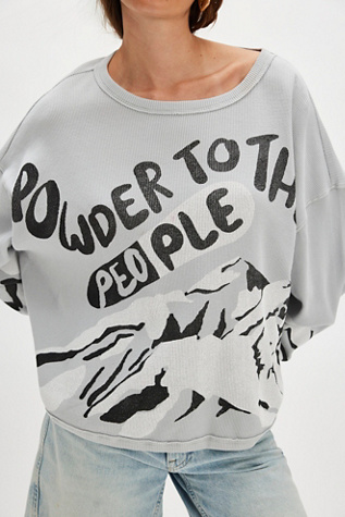 Powder To The People Thermal Tee By Ragabond At Free People In Grey, Size: Small