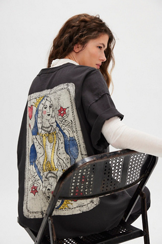 Ragabond Queen Of Hearts Tee at Free People in Black