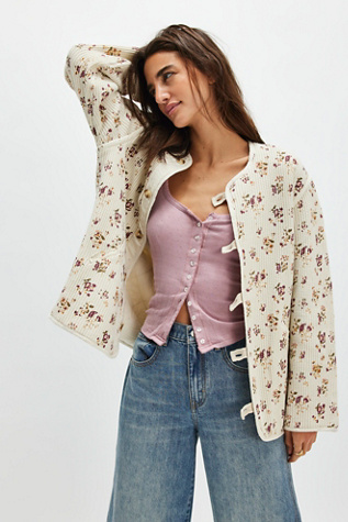 FP One Dana Liner Jacket At Free People In Ivory Combo, Size: XS