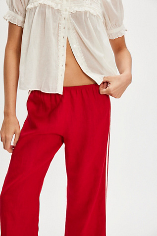 DONNI. The Linen Stripe Crop Pants