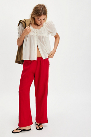 DONNI. The Linen Stripe Crop Pants