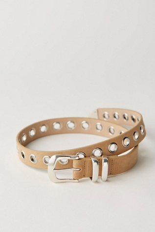 Женский ремень Understated Leather Eyelet Belt, цвет: Верблюжий — фото 3