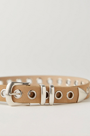 Женский ремень Understated Leather Eyelet Belt, цвет: Верблюжий — фото 4