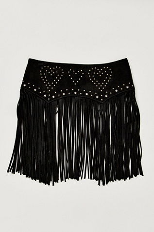 Understated Leather Heart Em Skirt Belt