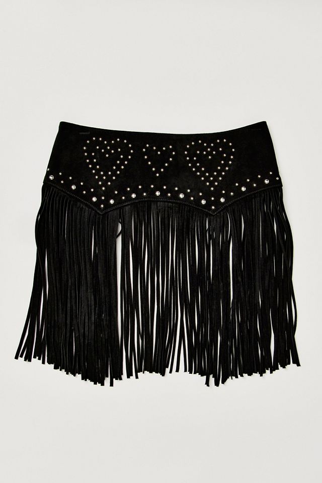 Understated Leather Heart Em Skirt Belt
