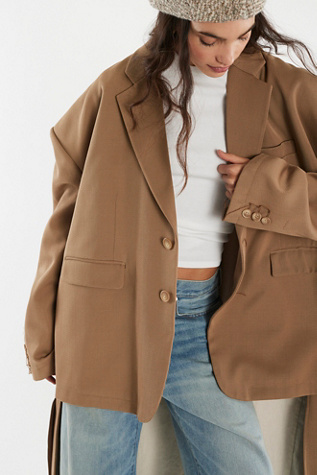 Женское пальто Asparagus Asymmetrical Zip-Up, цвет: Светлый коричневый — фото 4
