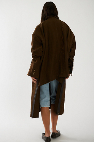 Asparagus Asymmetrical Pocket Coat