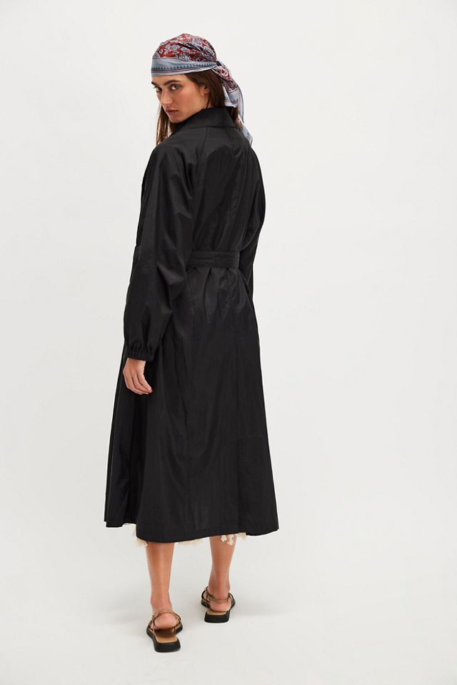 Asparagus Nylon Long Coat #1