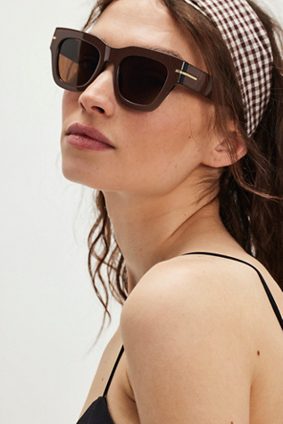 Jackson Oversized Wayfarer Sunnies At Free People In Espresso With Black