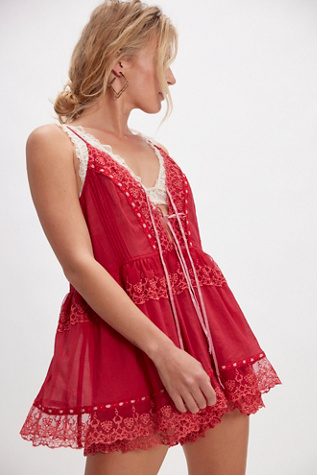 Sweet On You Romper by Intimately at Free People in Red, Size: L
