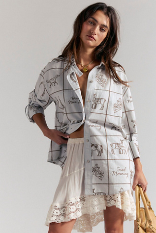 We The Free Have A Nice Day Top by Free People in Blue, Size: XL