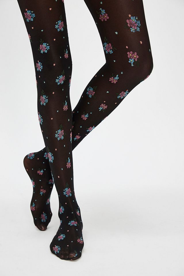 Collants Transparents en Maille Florale Posy Patch #1
