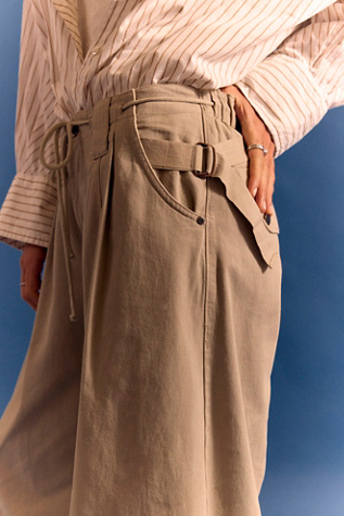 Женские брюки Free People Julien Wide-Leg Chino, цвет: Chinchilla — фото 5
