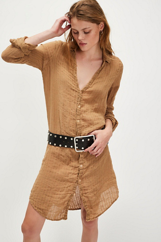 Tamsin Textured Tunic By CP Shades At Free People In Brown, Size: Small