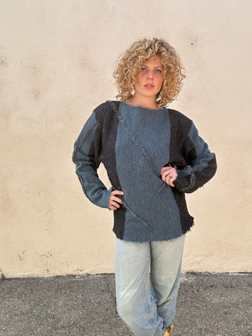 Vintage Issey Miyake Blue Batwing Sweater Selected by The Curatorial Dept.