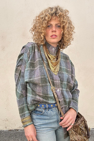 Vintage Issey Miyake Grey Plaid Shirt Selected by The Curatorial Dept.
