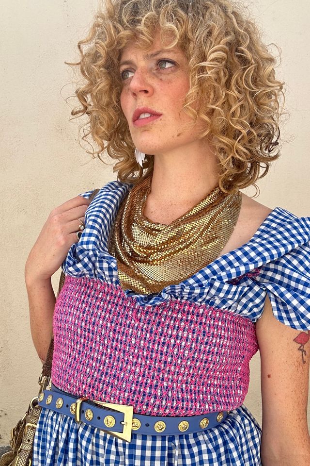 Lindsey Thornburg Blue Gingham Ruffle Dress Selected by The Curatorial Dept. #1