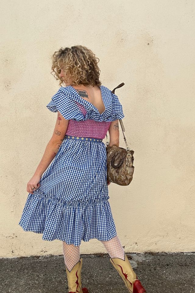 Lindsey Thornburg Blue Gingham Ruffle Dress Selected by The Curatorial Dept. #2
