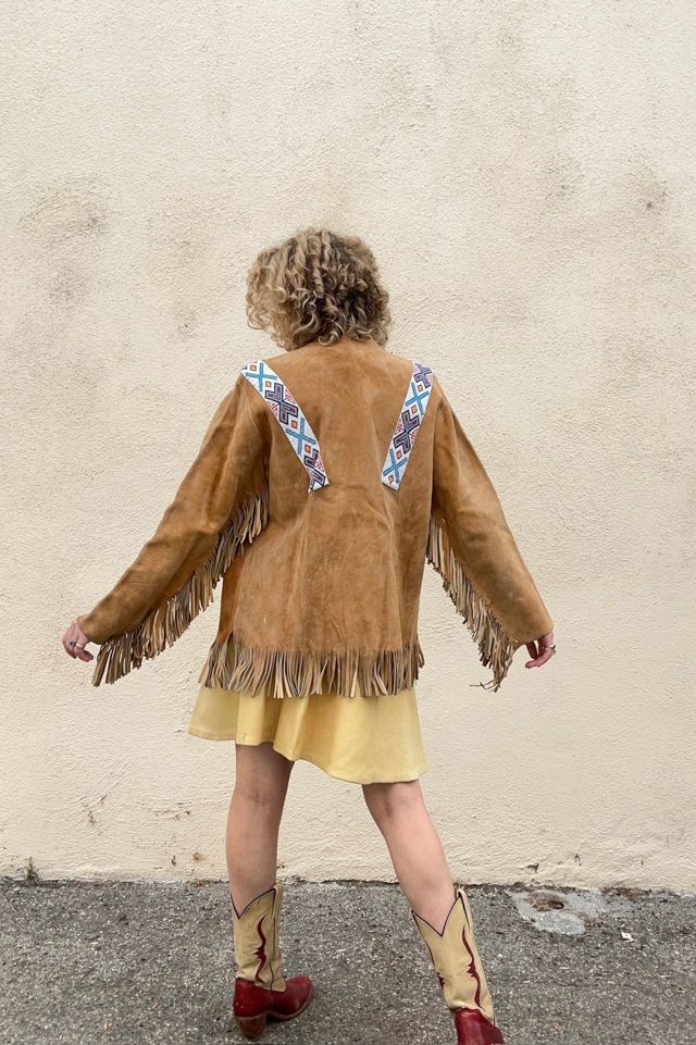 Vintage Suede Fringe Jacket with Beadwork Selected by The Curatorial Dept. #1