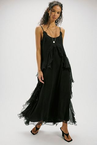 Vintage 1990s Carole Little Pleated Sheer Dress Selected by Personal Choice  | Free People