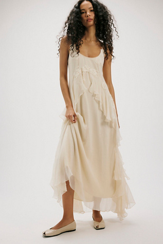 Nigel Preston Floating Angel Chiffon Maxi Dress at Free People in White, Size: XS