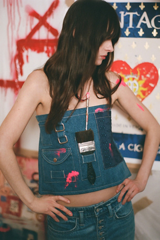 We The Free Tie Apron at Free People in Denim