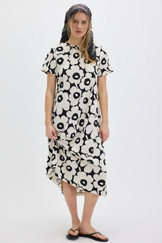 Marimekko Pisteinen Unikko Dress at Free People in Ivory Print, Size: Small